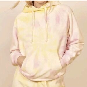 Reformation Tanner Hoodie Pastel Tie Dye‎ Organic Cotton Creamsicle Sz S
